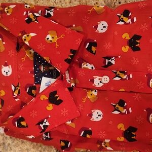DOGS In SANTA HATS, SCARVES &ANTLERS. Men Dress Shirt. New! Perfect Holiday Gift